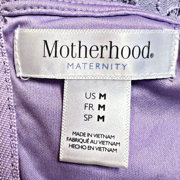 Motherhood Maternity Lace Midi Dress Fit & Flare Short Sleeve Mom To Be Medium - Picture 10 of 10